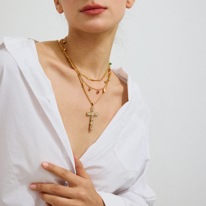 Divinity Prism Cross Necklace