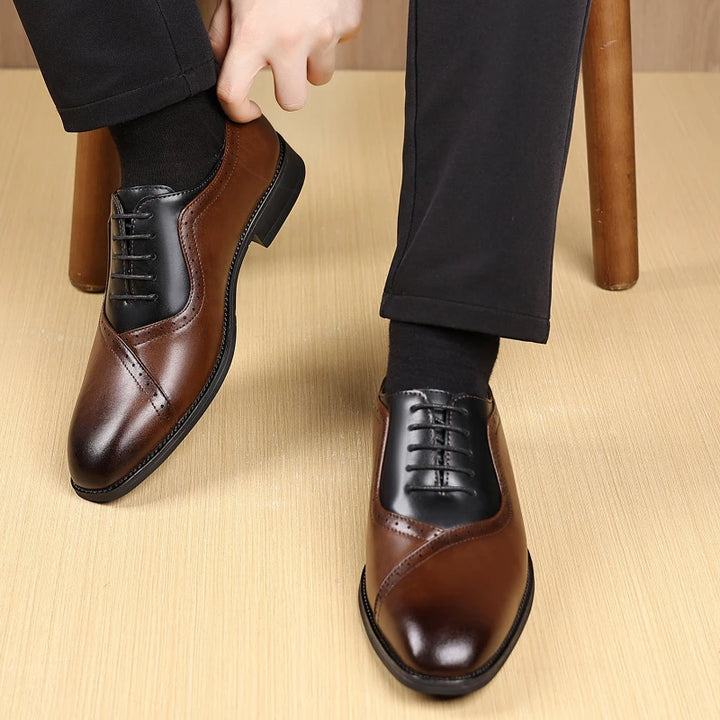 Prescott Two-Tone Leather Oxfords